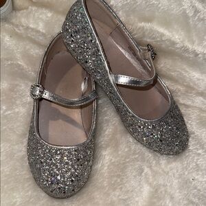 The Children's Place Glittery Silver Dress Shoes